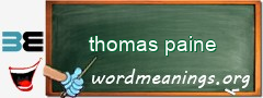WordMeaning blackboard for thomas paine